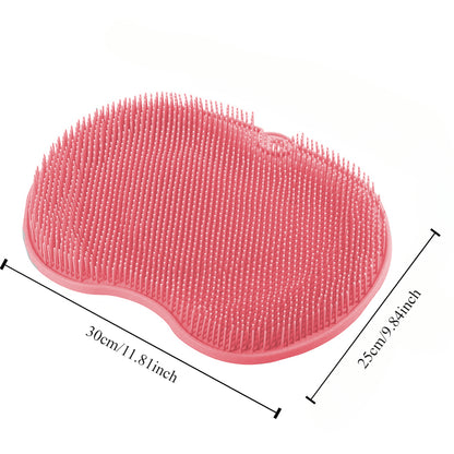 Silicone Rub Back Brush NonSlip Bath Scrubber Foot Exfoliating Massage Pad With Sucker 4