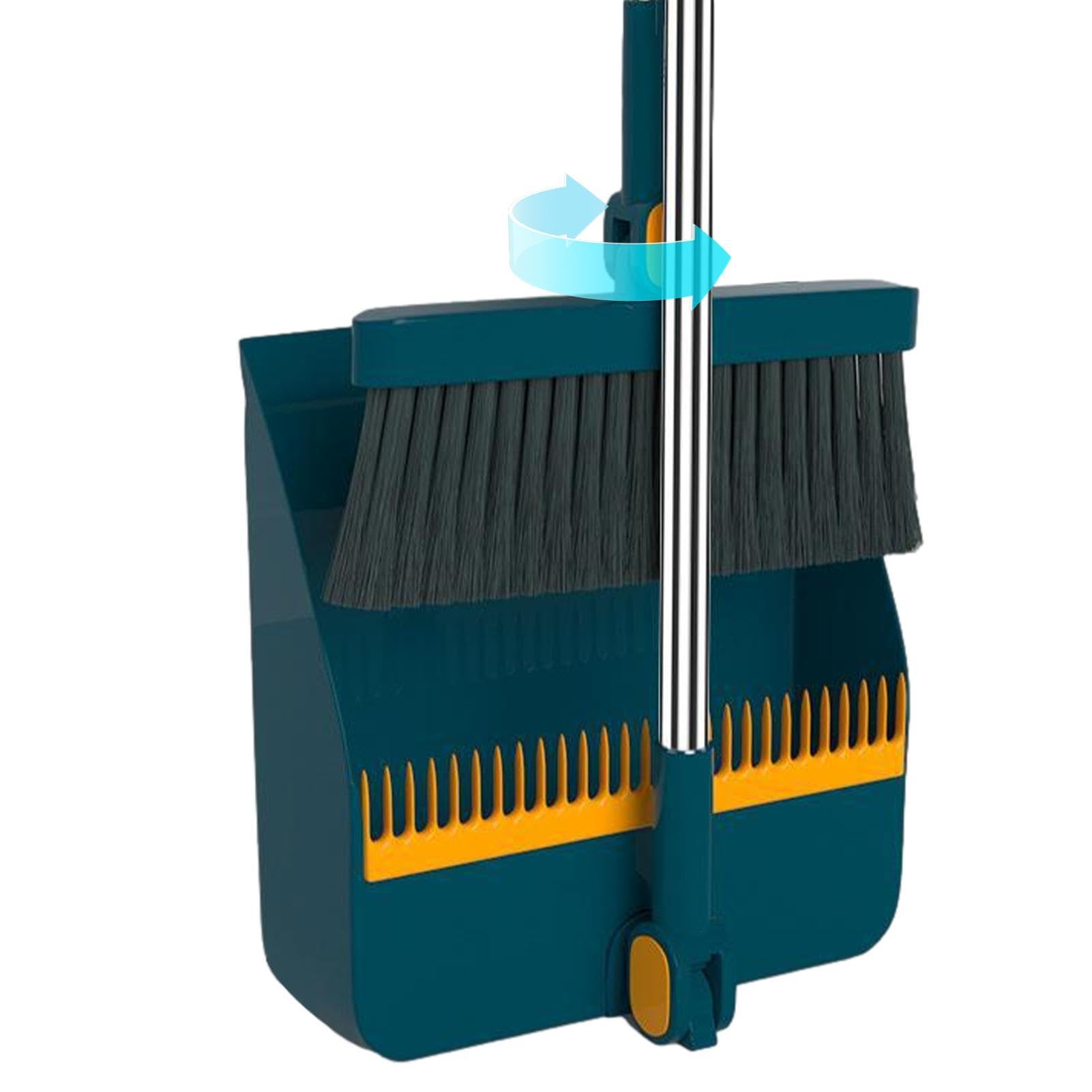Fold able Broom and Dustpan Set, Household Sweeping Tool, Rotating, Small Size for Hair and Garbage Cleaning