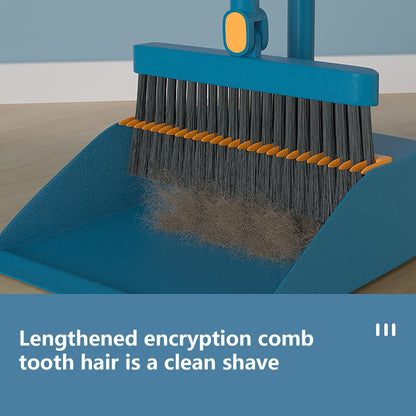 Fold Able Broom And Dustpan Set Household Sweeping Tool Rotating Small Size For Hair And Garbage Cl 1