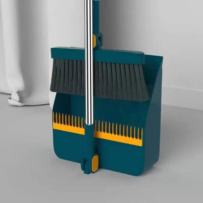 Fold Able Broom And Dustpan Set Household Sweeping Tool Rotating Small Size For Hair And Garbage Cl 6