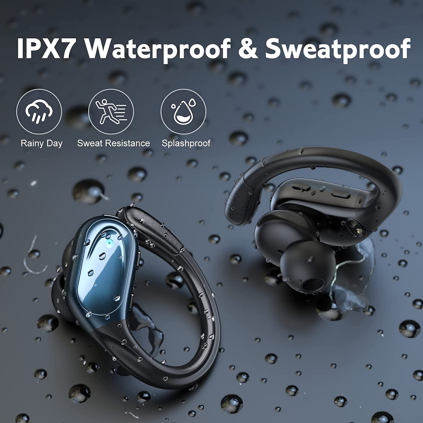 Wireless Bluetooth Earphones , Sports Ear Hook Headphones with Stereo Sound and Microphone for Running