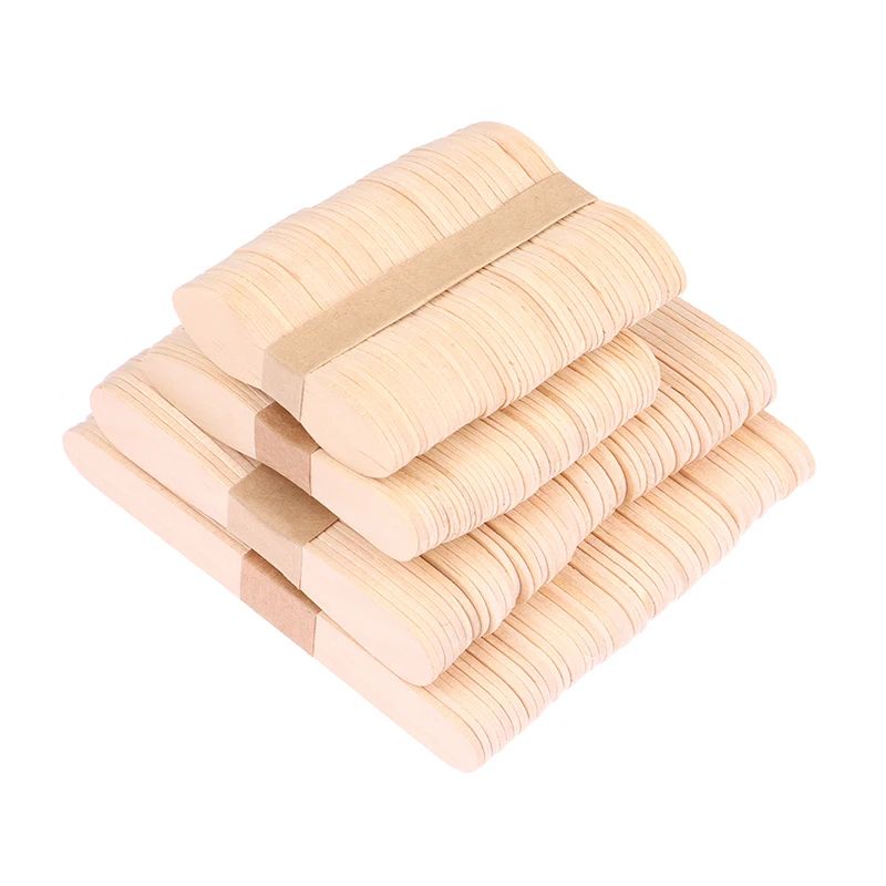 50 Pcs Disposable Wooden Waxing Sticks Body Hair Removal Spatula