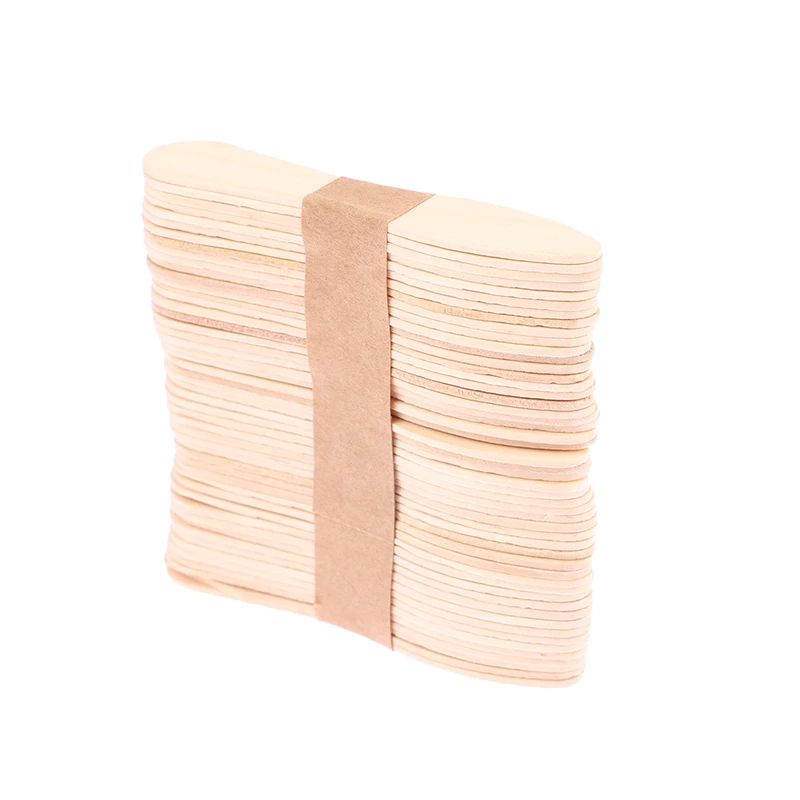 50 Pcs Disposable Wooden Waxing Sticks Body Hair Removal Spatula 3