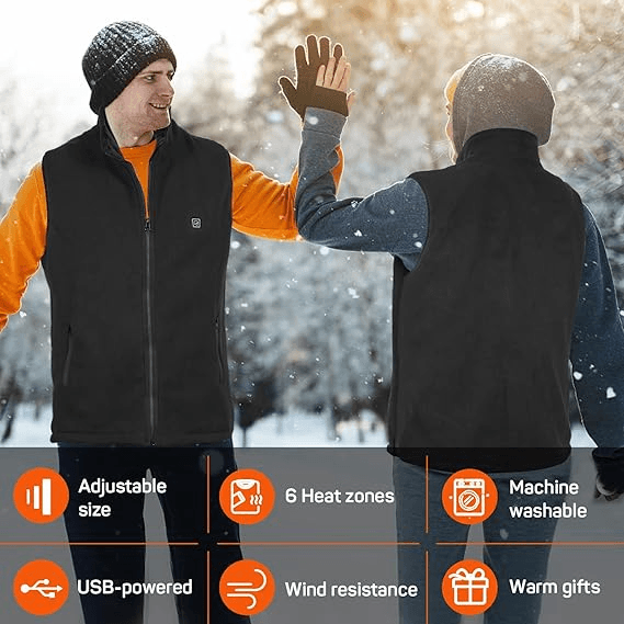 USB Heated Vest Electric Bodywarmer For Men  Women With Adjustable Zones 1