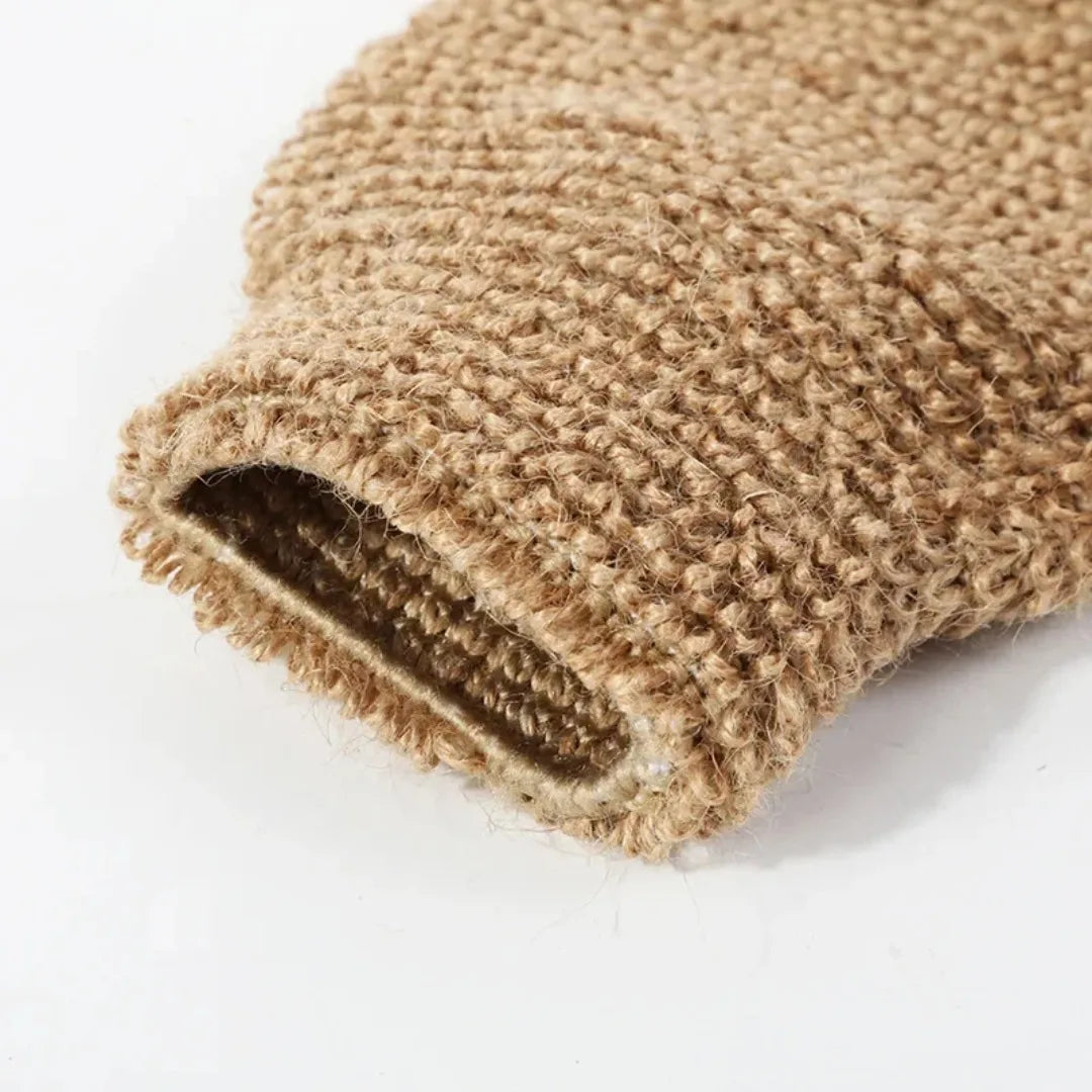Back Scrubber Bath Towel, Jute Exfoliating Loofah, Body Cleaning Kit with Gloves for Shower, Bath Supplies