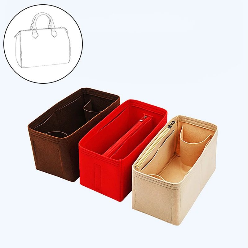 Felt Cloth Bag Organizer Insert Portable Handbag and Makeup Organizer