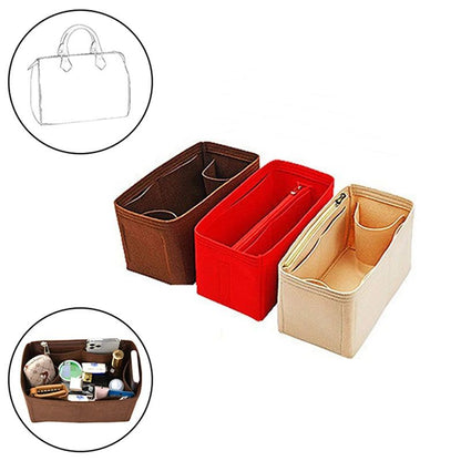 Felt Cloth Bag Organizer Insert Portable Handbag And Makeup Organizer 1