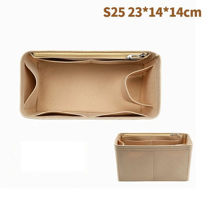 Felt Cloth Bag Organizer Insert Portable Handbag And Makeup Organizer 6