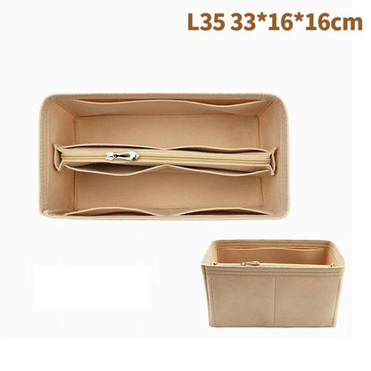 Felt Cloth Bag Organizer Insert Portable Handbag And Makeup Organizer 11