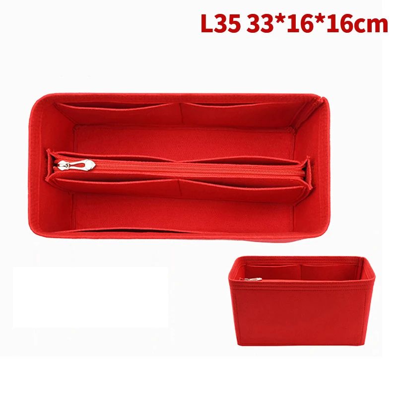 Felt Cloth Bag Organizer Insert Portable Handbag And Makeup Organizer 29