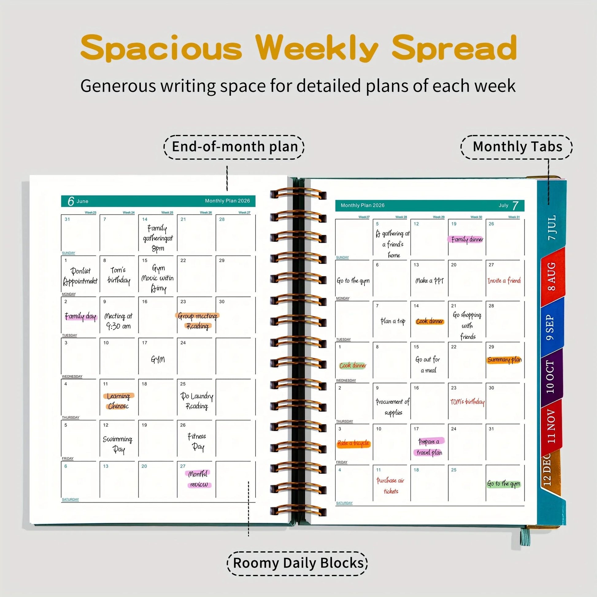 2026 Year-Round Planner & Organizer - 320-Page Weekly & Monthly Calendar with Stickers