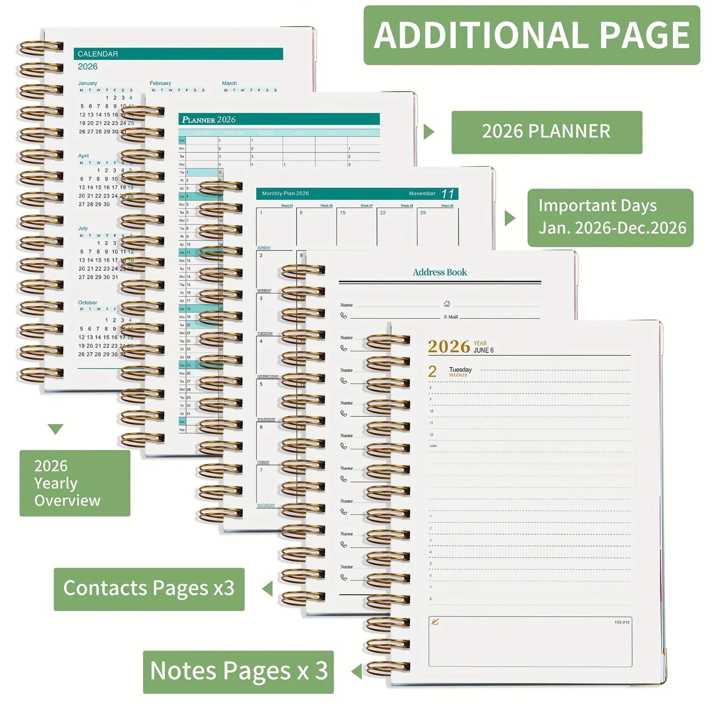 2026 YearRound Planner  Organizer  320Page Weekly  Monthly Calendar With Stickers 2