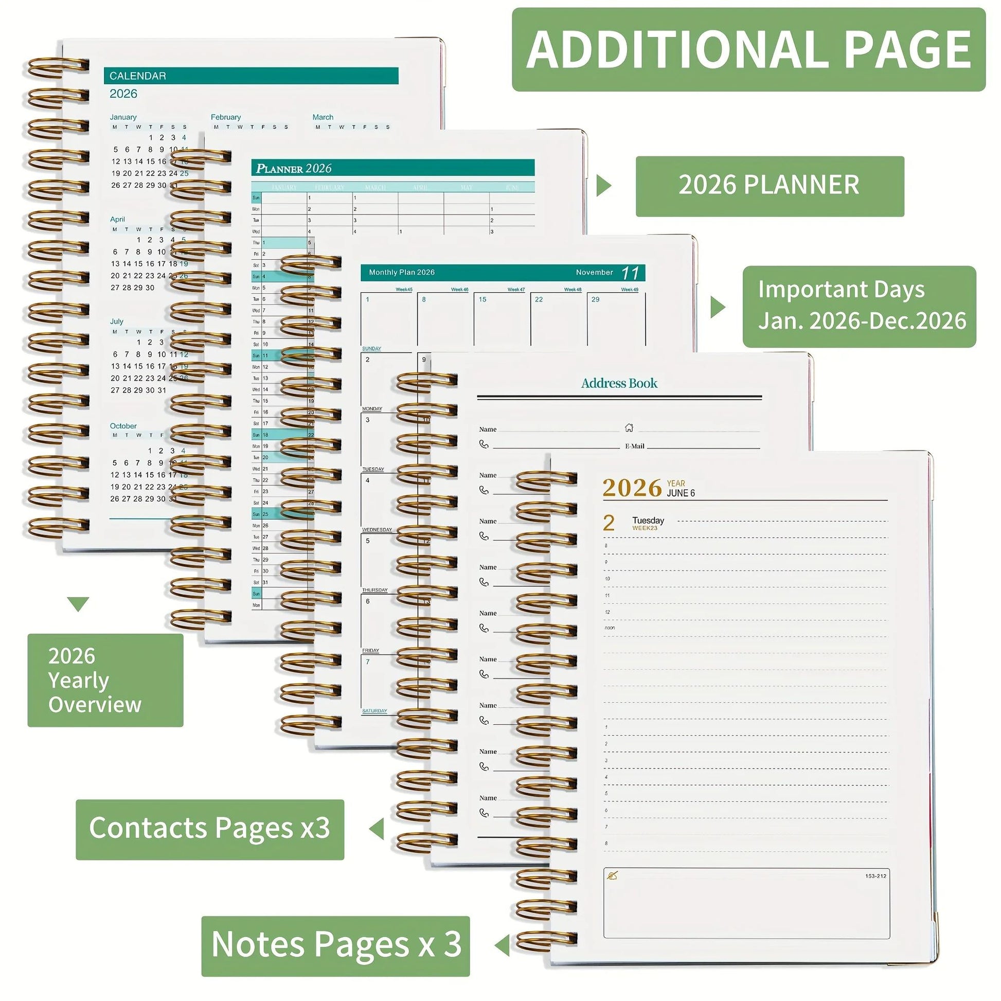 2026 YearRound Planner  Organizer  320Page Weekly  Monthly Calendar With Stickers 2