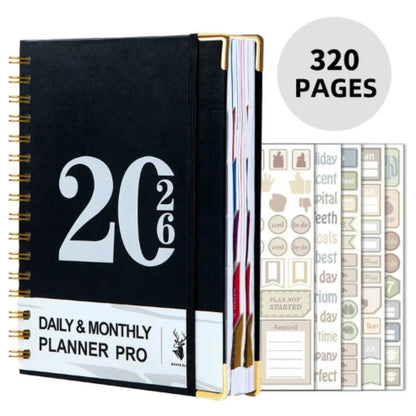 2026 YearRound Planner  Organizer  320Page Weekly  Monthly Calendar With Stickers 7