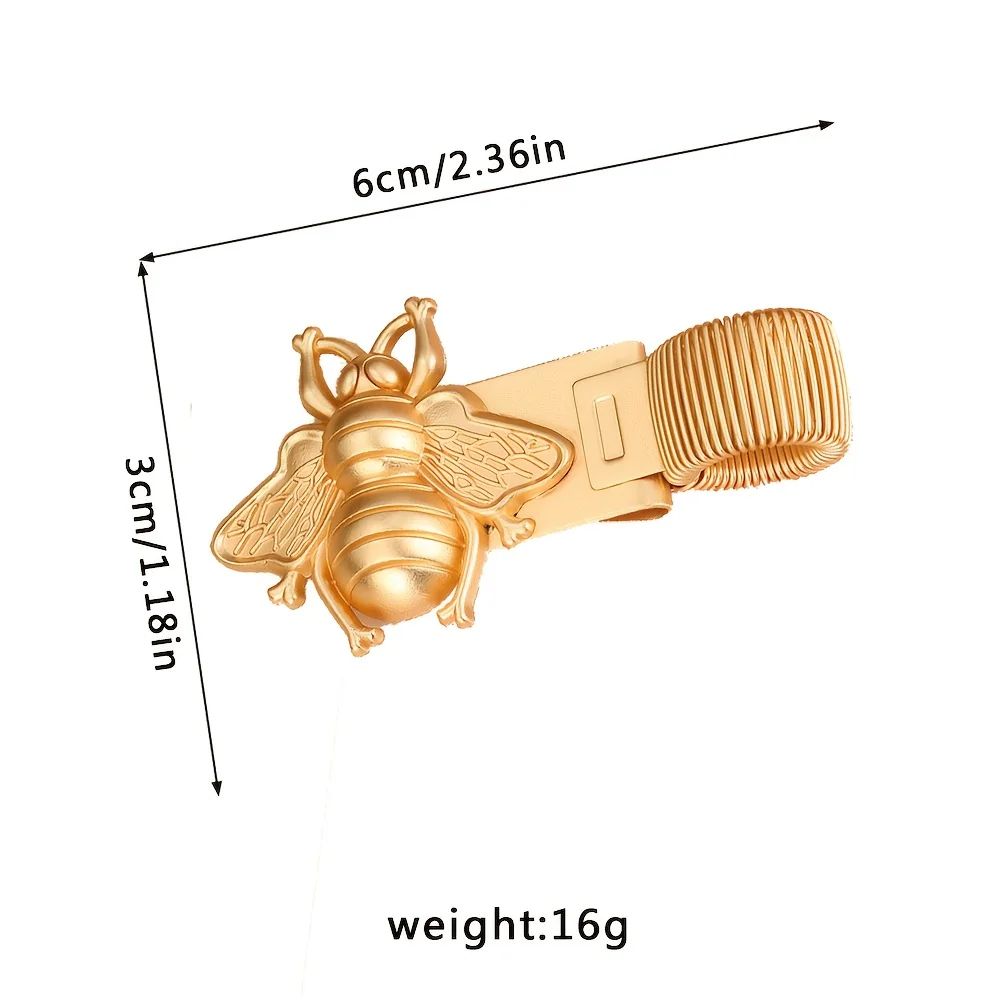 Vintage InsectThemed Metal Spring Pen Clip  Gold Bee  Cicada Notebook Holder 1