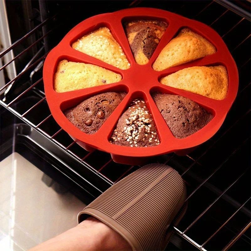 TriangleFlex 8Cavity Silicone Baking Mold  EasyRelease Triangle Cake Cupcake  Brownie Mold 3