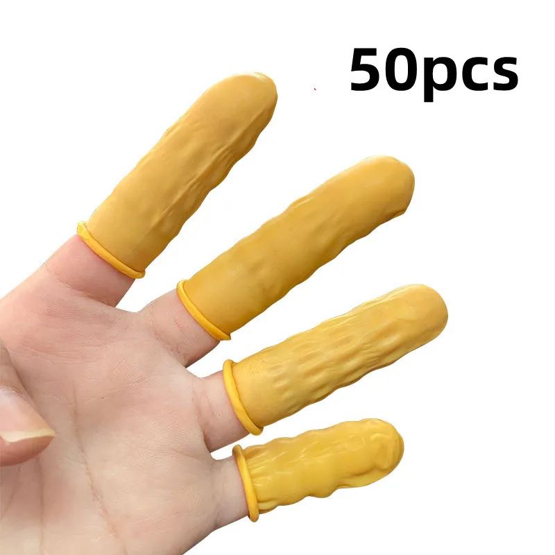 Disposable Natural Rubber Finger Cots  AntiSlip Latex Finger Protectors 50100 Pack 9