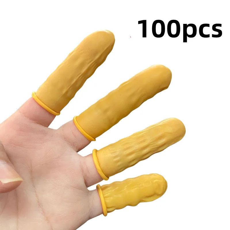 Disposable Natural Rubber Finger Cots  AntiSlip Latex Finger Protectors 50100 Pack 11