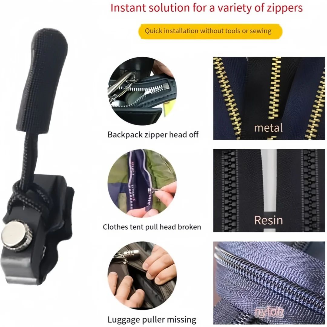 Universal Zipper Replacement Slider  QuickInstall Detachable Zipper Head For Jackets Bags  Luggage 6