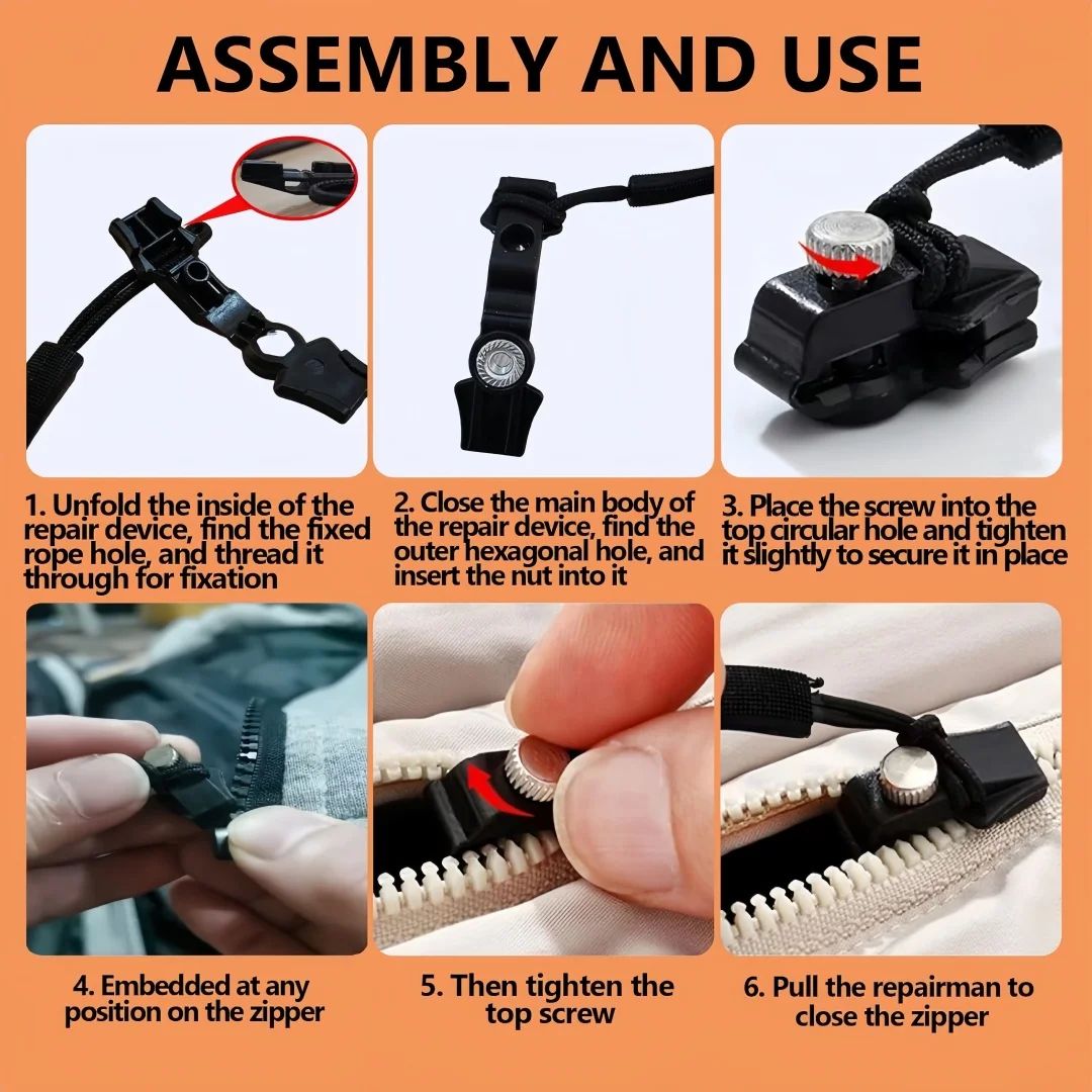 Universal Zipper Replacement Slider  QuickInstall Detachable Zipper Head For Jackets Bags  Luggage 8