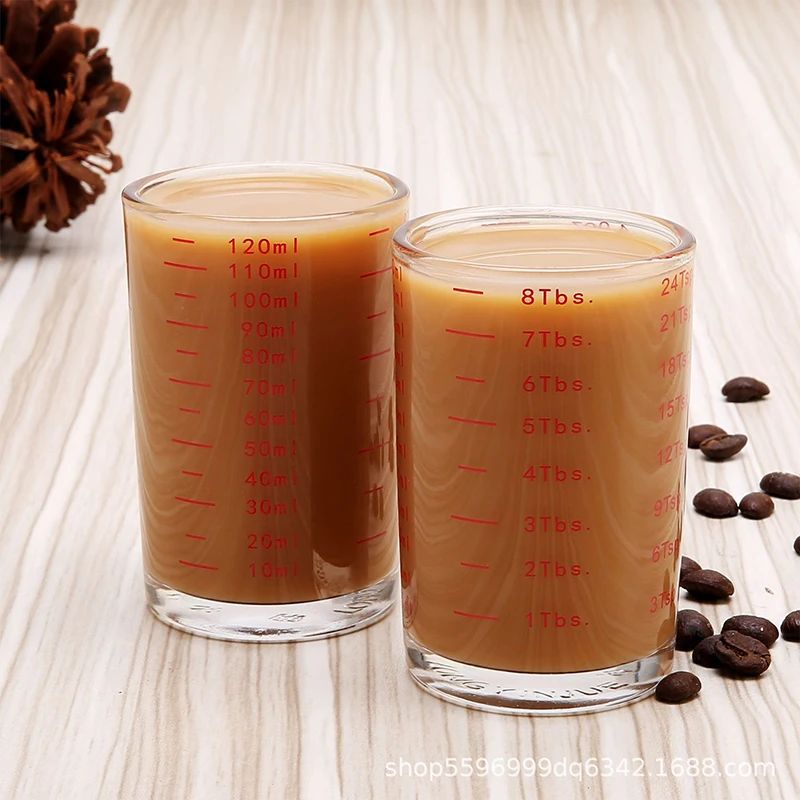 Heat Resistant Glass Measuring Cup With Handle For Espresso And Milk 9