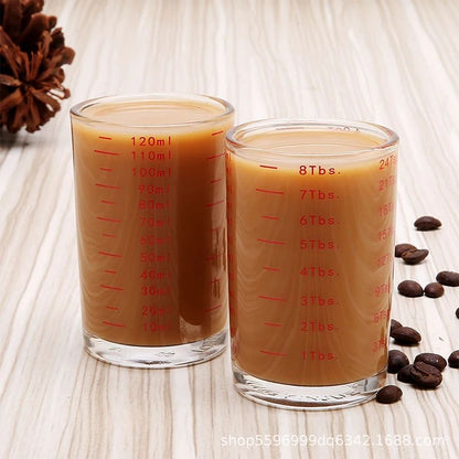 Heat Resistant Glass Measuring Cup With Handle For Espresso And Milk 9