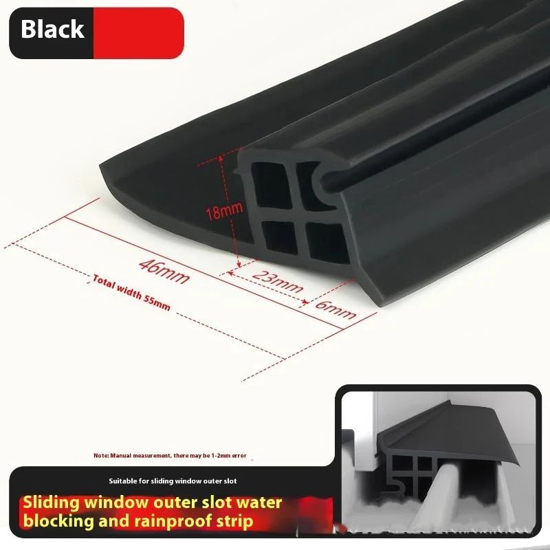 50cm Window Water Blocking Bar Weatherstrip Rain And Windproof Seal 13