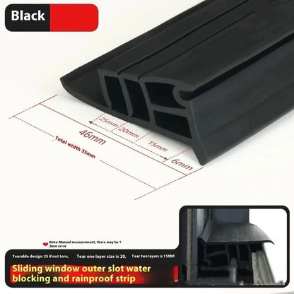 50cm Window Water Blocking Bar Weatherstrip Rain And Windproof Seal 17