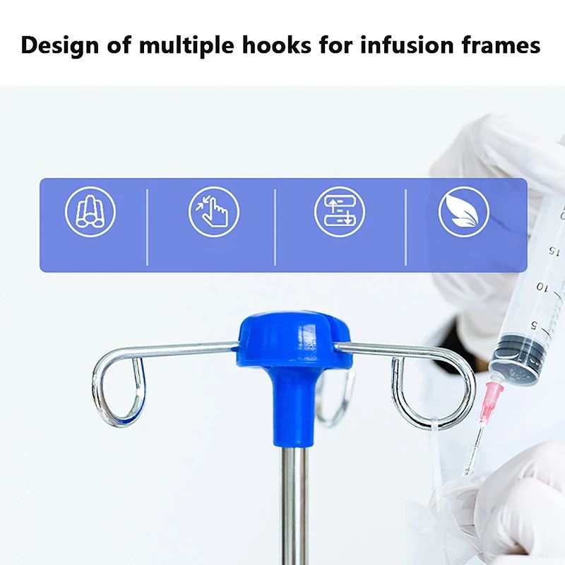 Infusion Stand Hook IV Bag Rack Steel Drip Holder Vertical Hanger 1
