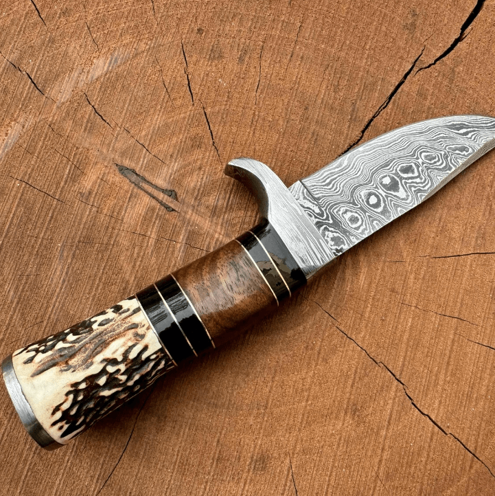 buynow twist ladder pattern damascus blade knife