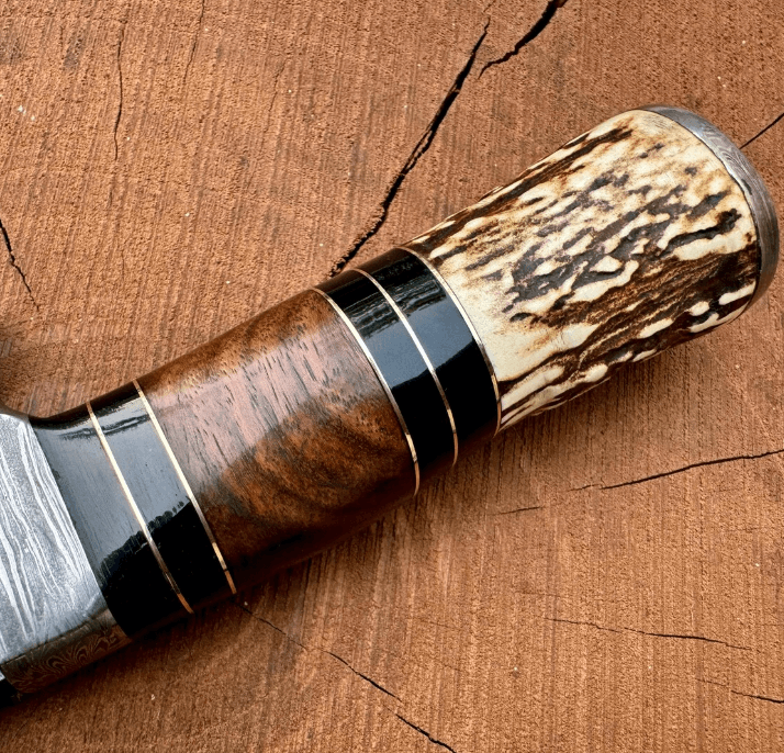 buynow twist ladder pattern damascus blade knife