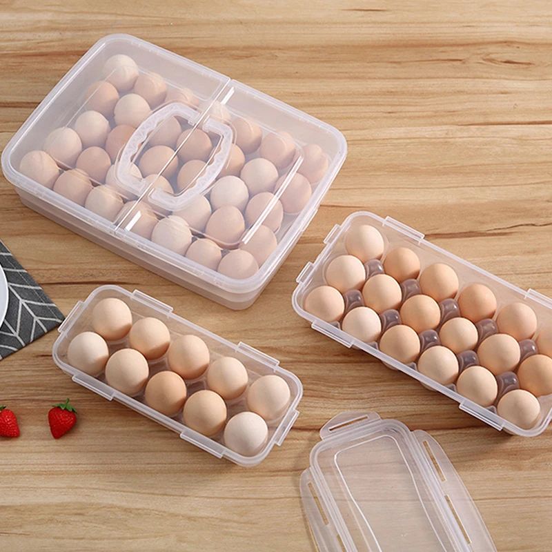 Egg Storage Box With Lid Refrigerator Egg Organizer Tray 1