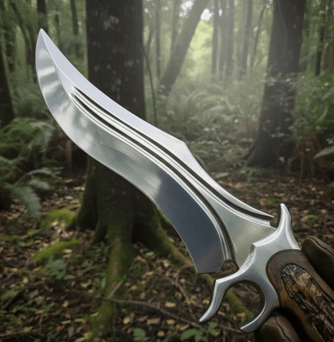 Hand-Forged 440C Steel Bowie Knife | 15" Full Tang Hunting Blade + Rosewood Handle | Leather Sheath Outdoor Survival Kni