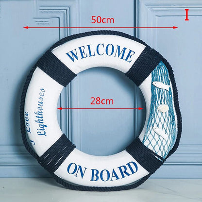Mediterranean Navy Life Buoy Wall Hanging Nautical Home Decoration 11