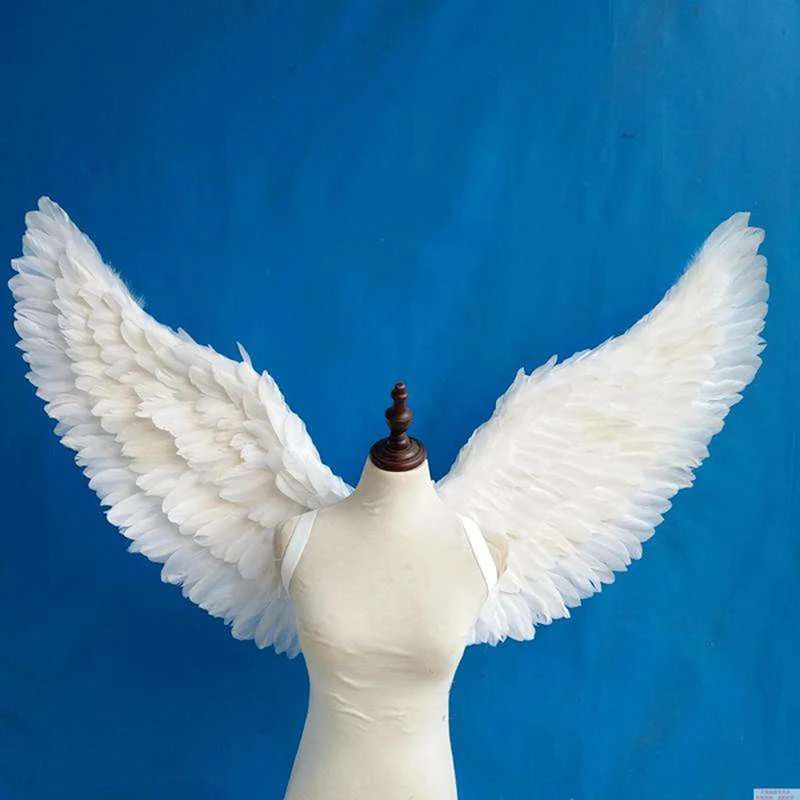 White Angel Feather Wings With Elastic Straps For Kids Party And Cosplay 6