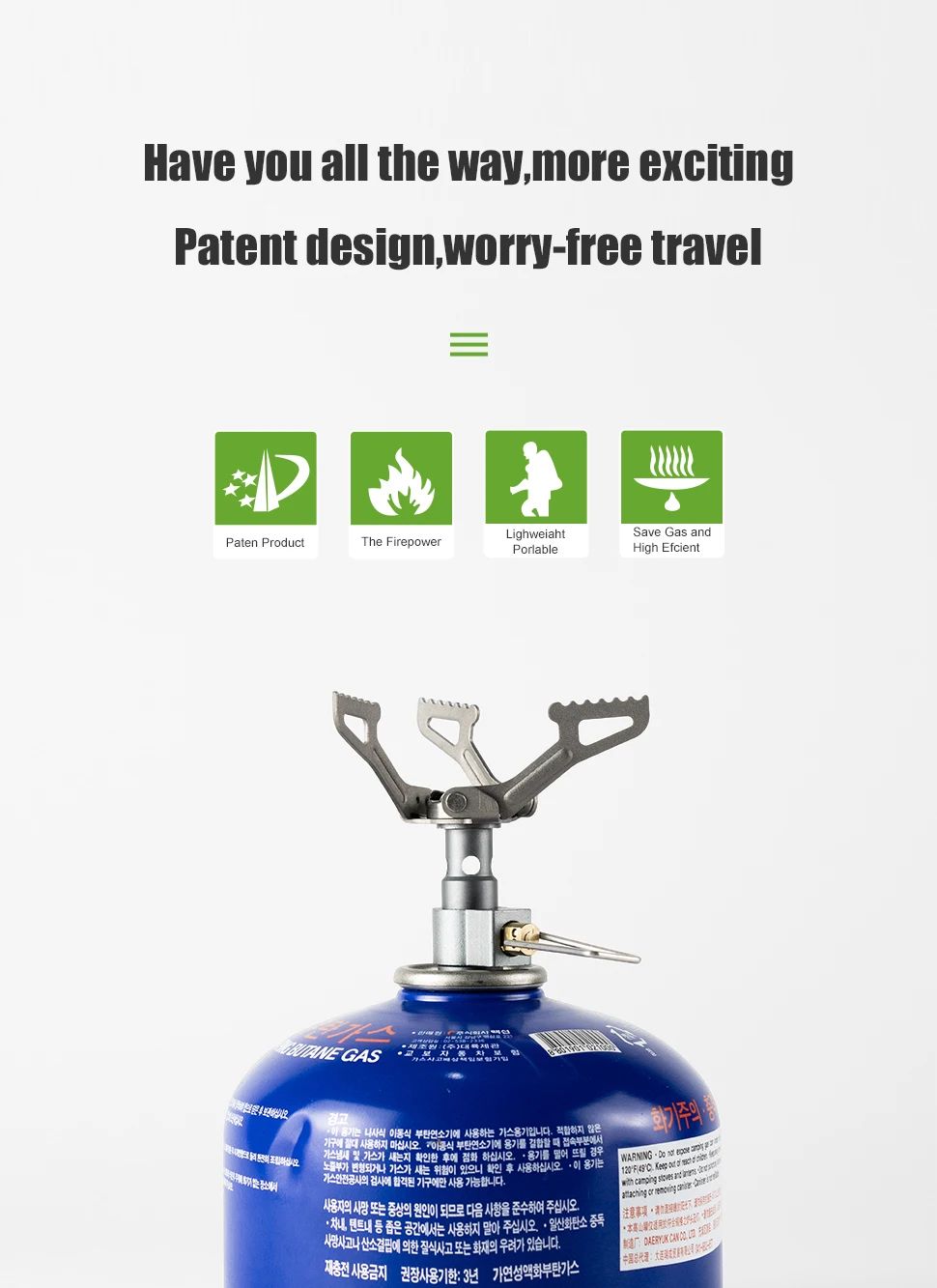 Ultralight Titanium Camping Gas Stove BRS 3000T Portable Outdoor Burner 8