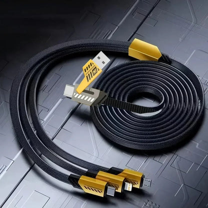 240W Nylon Braided Fast Charging Cable With 3in1 Multiport Connectors 5