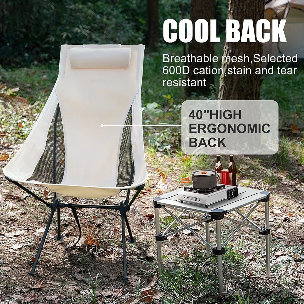 Westtune Portable Folding Camping Chair With Headrest Lightweight Outdoor Chair 1