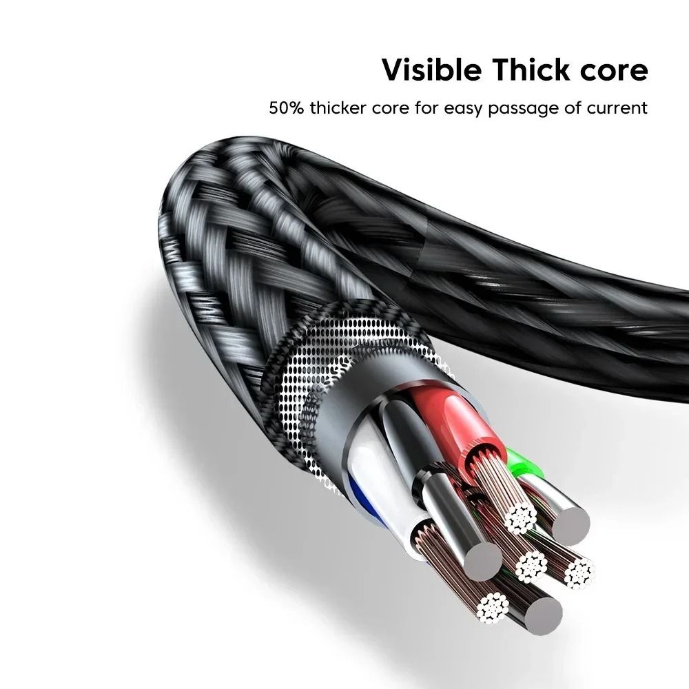 120W 3in1 Fast Charging Cable With Multiport Connectors 4