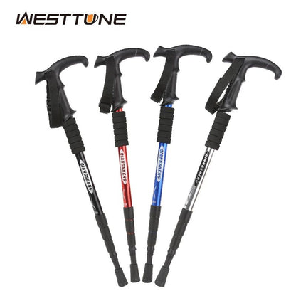 4-Section Portable Folding Trekking Pole Lightweight Hiking Walking Stick
