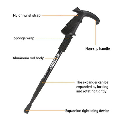 4Section Portable Folding Trekking Pole Lightweight Hiking Walking Stick 2