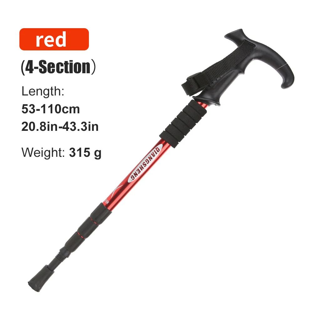 4Section Portable Folding Trekking Pole Lightweight Hiking Walking Stick 8