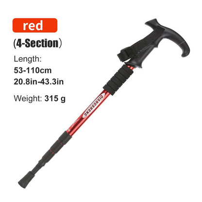 4Section Portable Folding Trekking Pole Lightweight Hiking Walking Stick 8