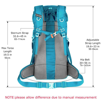 WESTTUNE 50L Hiking Backpack With Rain Cover Multifunctional Outdoor Rucksack 2