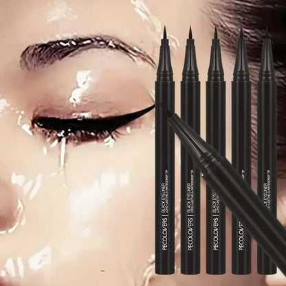 5 Piece Waterproof Liquid Eyeliner Pen Set with Ultra Fine Tip