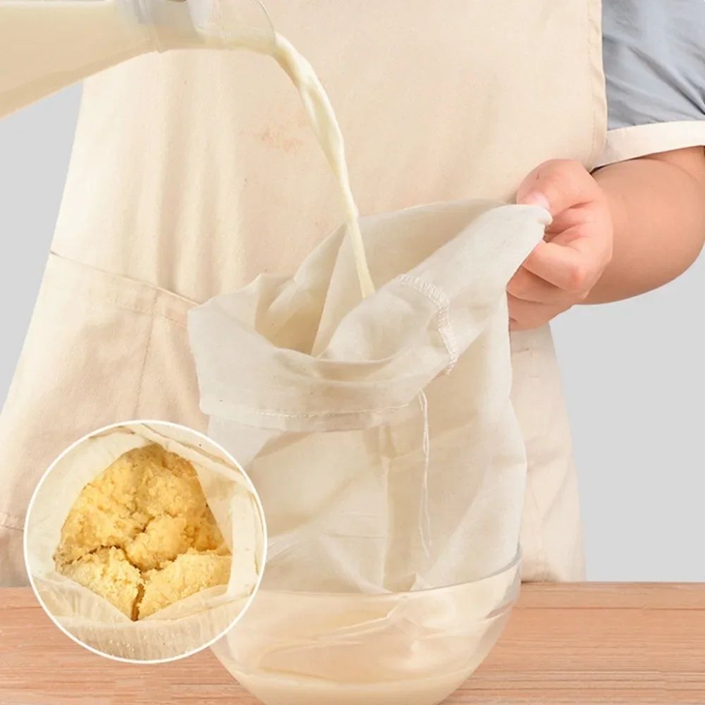 Premium Reusable Muslin Filter  Strainer Bags For Tea Nut Milk And Cold Brew 3
