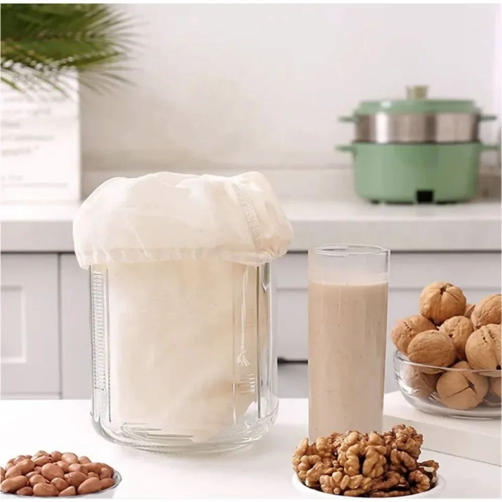 Premium Reusable Muslin Filter  Strainer Bags For Tea Nut Milk And Cold Brew 5
