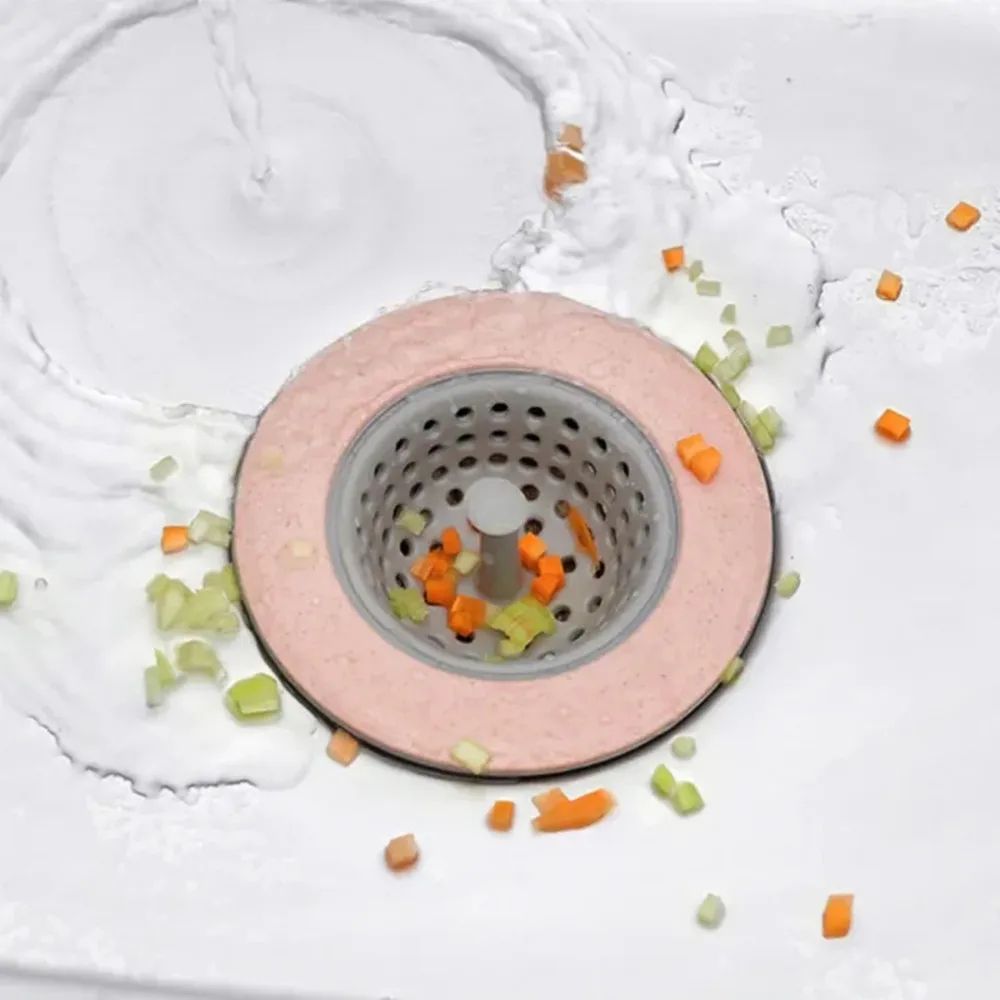 Silicone Anti-Clog Drain Filter & Hair Catcher - Flexible Sink Strainer Cover