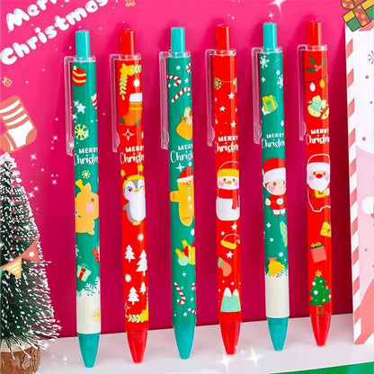 20pc Festive InkFlow Cartoon Gel Pen Set – 0.5mm Quick-Dry Black Ink Pens for School, Office & Christmas Gifting