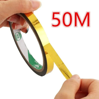 GlitterFoil 50M Gold  Silver Washi Tape  Slim Decorative DIY Packaging Tape 2